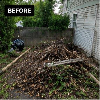 Backyard before Jojo's Junk Removal