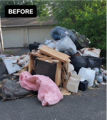 Driveway before Jojo's Junk Removal