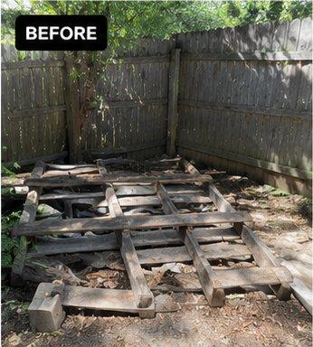 Fenced Yard before Jojo's Junk Removal