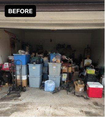Garage before Jojo's Junk Removal
